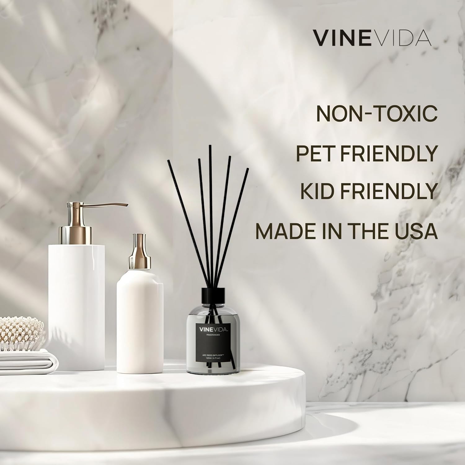 VINEVIDA Reed Diffuser Volcano | Diffuser Reed for Home & Bathroom | Long-Lasting Scent Sticks Set | Oil Stick Diffuser | Bathroom Scent