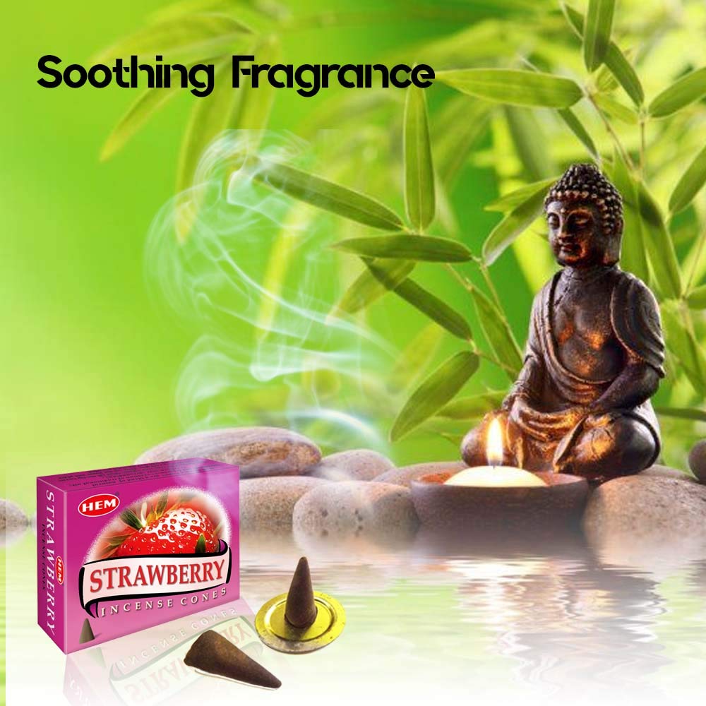 Strawberry - Case of 12 Boxes, 10 Cones Each - HEM Incense From India