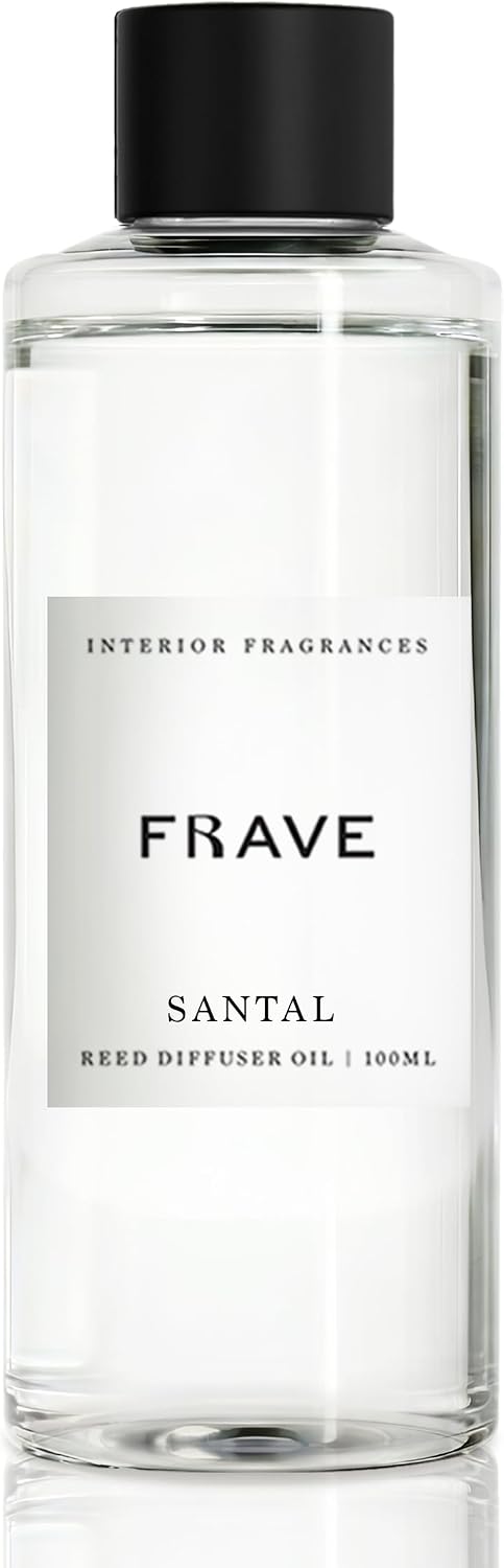 Santal Reed Diffuser Oil Refill 100ml, 3.38 oz, Luxury Home Fragrance with Warm Musk & Wood Notes, Long Lasting Aroma Inspired by 1 Hotels Miami, for Bedroom & Bathroom