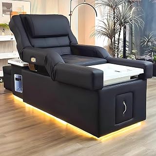 Shampoo Bed, Electric Lift Massage Bed, Head Spa Equipment with Water Circulation, Fumigation, Foot Bath SPA Shampoo Table