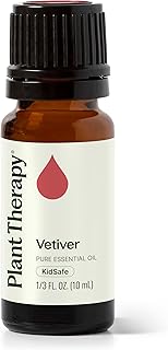 Plant Therapy Vetiver Essential Oil, 10 mL (1/3 oz), 100% Pure and Undiluted, Great for Essential Oil Diffusers and DIY Skincare