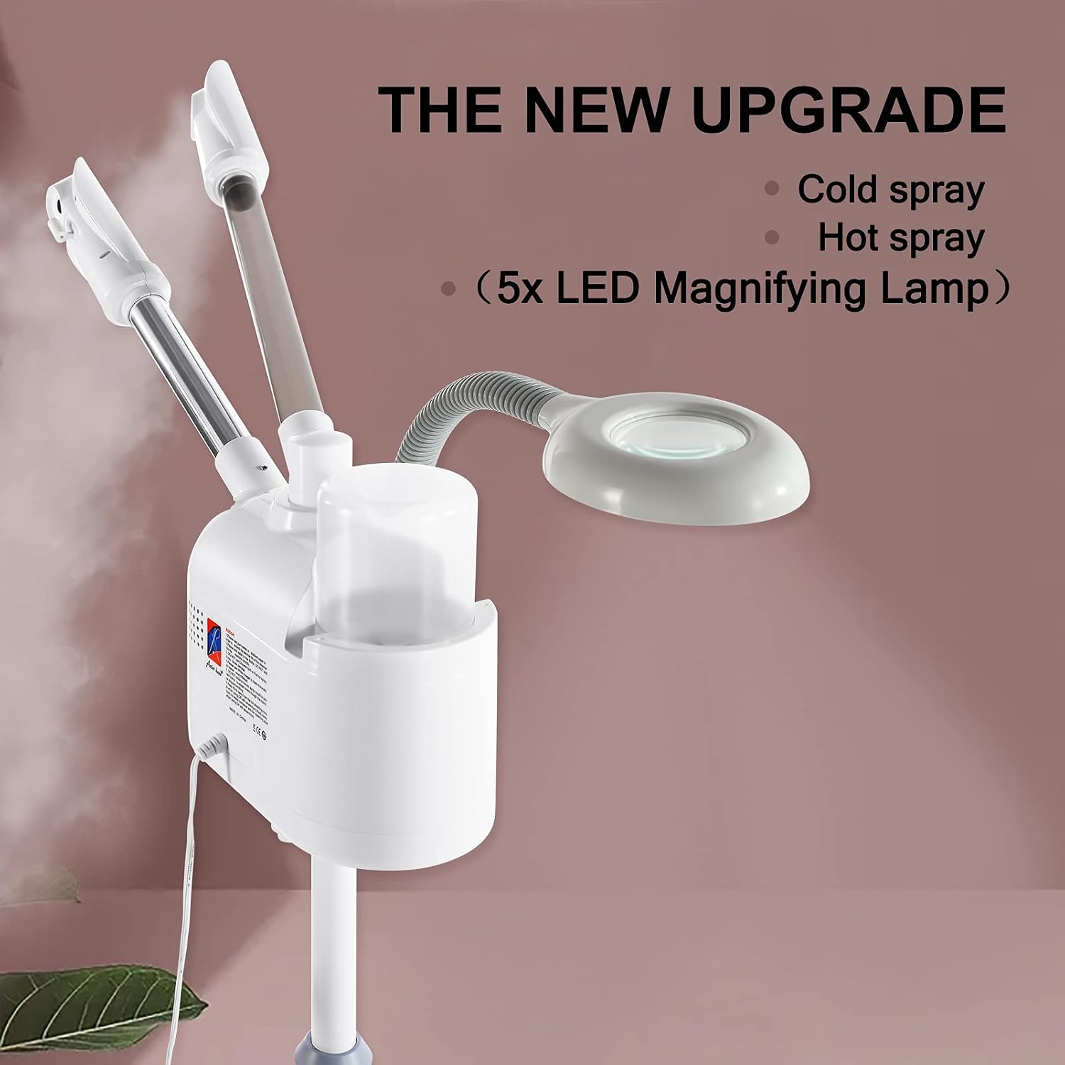 Artist hand Facial Steamer Professional 3 in 1 Hot and Cold Facial Steamer with 5X LED Magnifying Lamp, Esthetician Face Steamer Fast Heating for Beauty Salon Spa Home Use