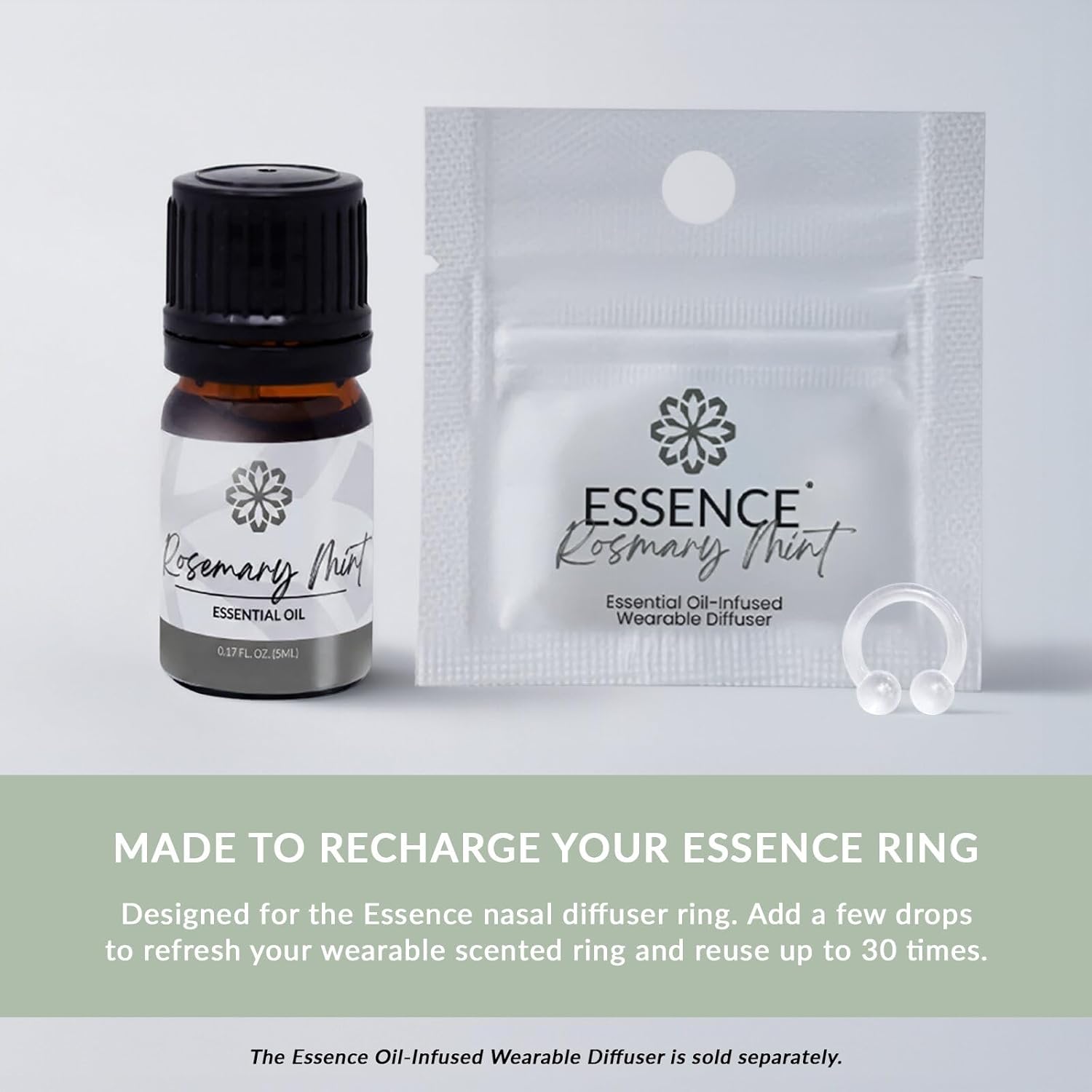 Essence Rosemary Mint Essential Oil, 5 ml | Aromatherapy Oil for Diffusers & Personal Use | Natural Fragrance for Relaxation, Clarity & Wellness | Made in USA | Herbal & Refreshing Scent