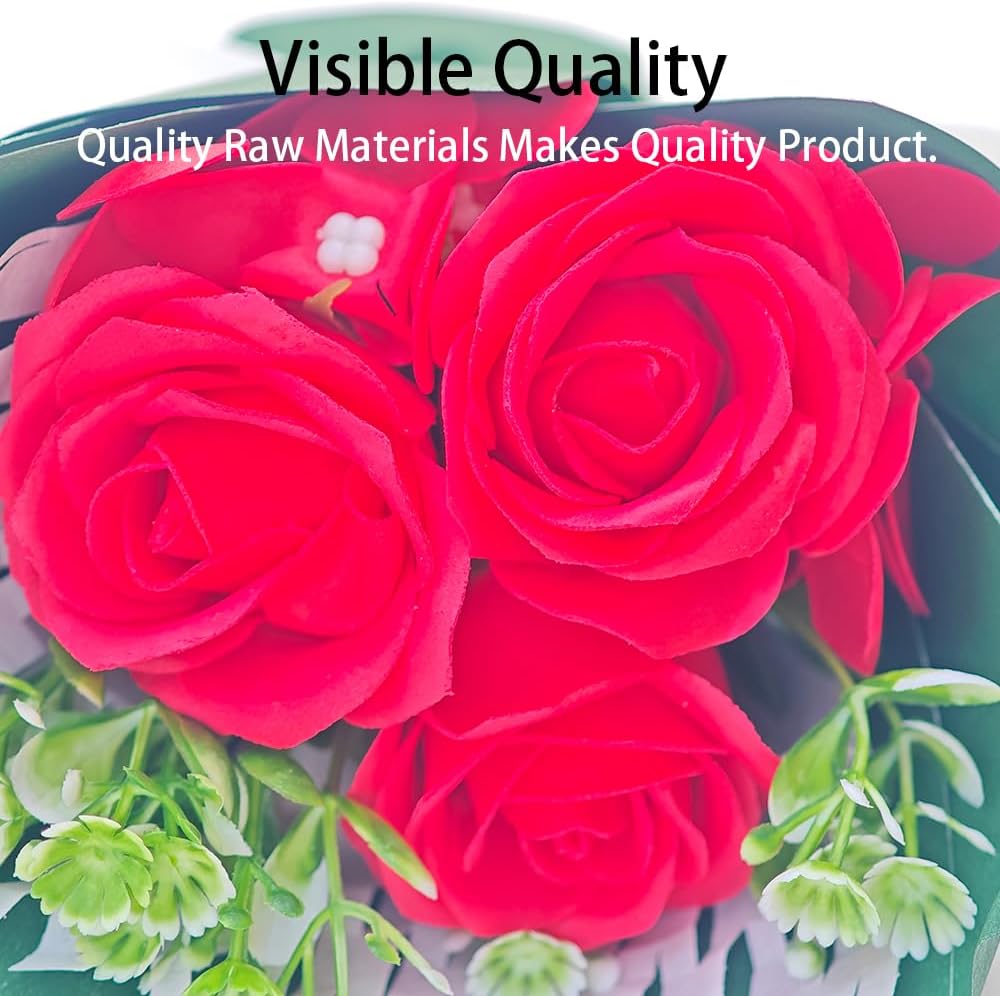 Unique Car Vent Clip Air Freshener, Aesthetic Floral Soap Rose Bouquet Diffuser Decor, Reusable Essential Oil Aroma Pad, Cute Car Accessories Gift for Women (Style A)