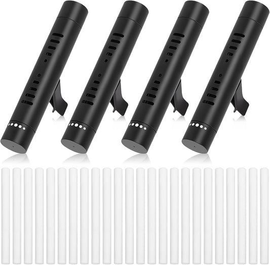 4 Pcs Car Essential Oil Diffuser Vent Clip Set with Odorless Sticks(Black)