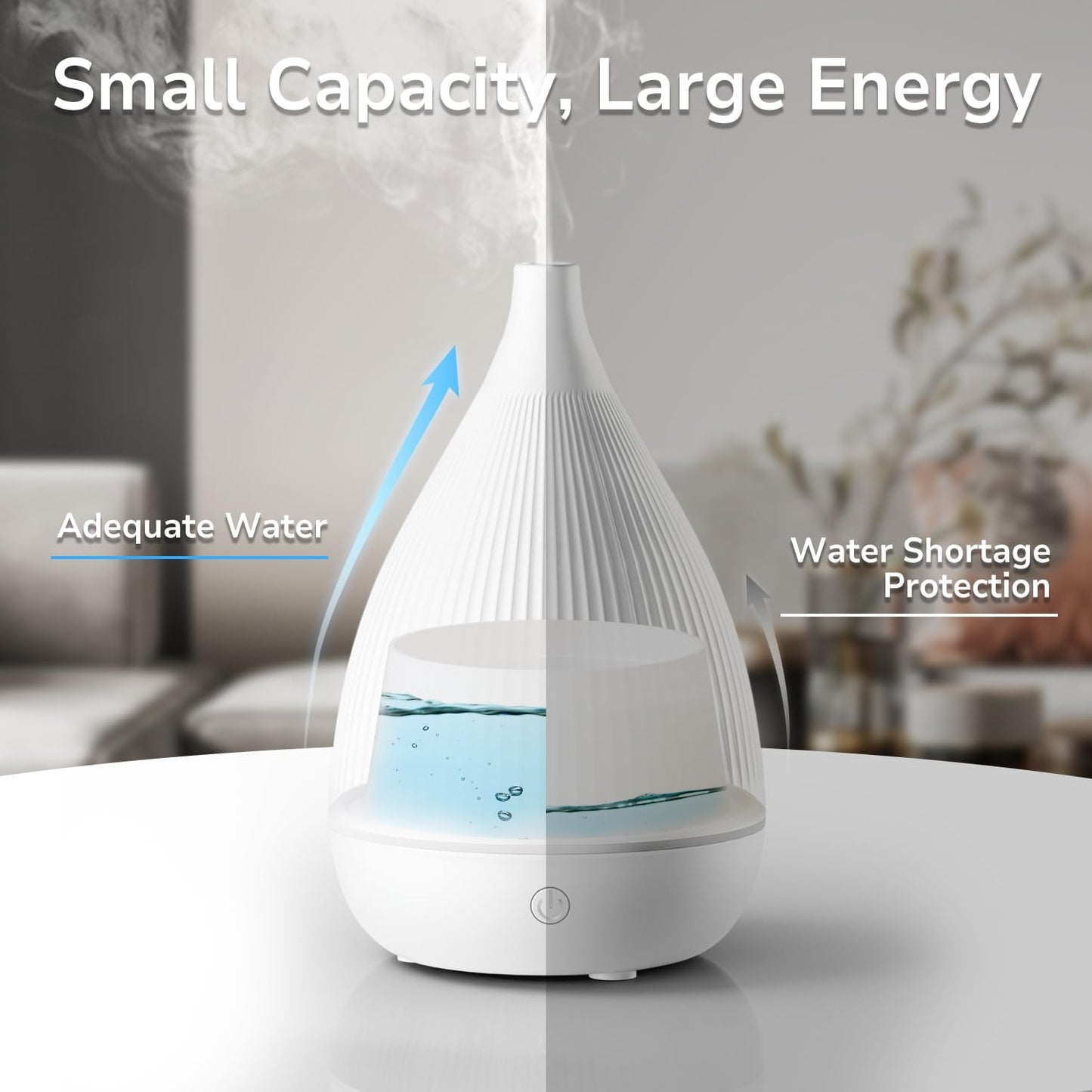 Ultrasonic Essential Oil Diffuser, Home Fragrance Aroma Diffuser with Auto Shut-Off, Color Change Night Light & Ultra-Quiet Operation, BPA-Free Portable Aromatherapy Humidifier for Home (White)