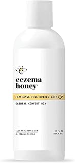 ECZEMA HONEY Fragrance-Free Oatmeal Comfort Bubble Bath - Sensitive Skin Body Wash & Bath Soak - Moisturizing Bath Products - Nourishing Bubble Bath for Women, Men, & Kids (12 Oz)
