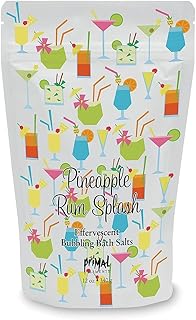 Primal Elements Detoxifying Sea Salt Soak, Bubbling Aromatherapy Salts, Pineapple Rum Splash, 12 oz Resealable Bag