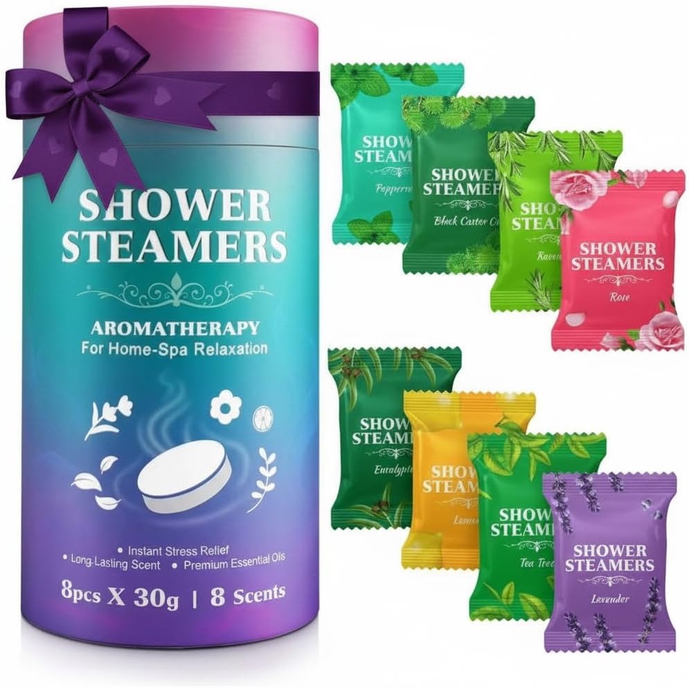 ADMATI Shower Steamers Aromatherapy - Self Care, Valentines, Mothers Day, Birthday Gift for Women and Men, 8 Pack with Natural Essential Oils
