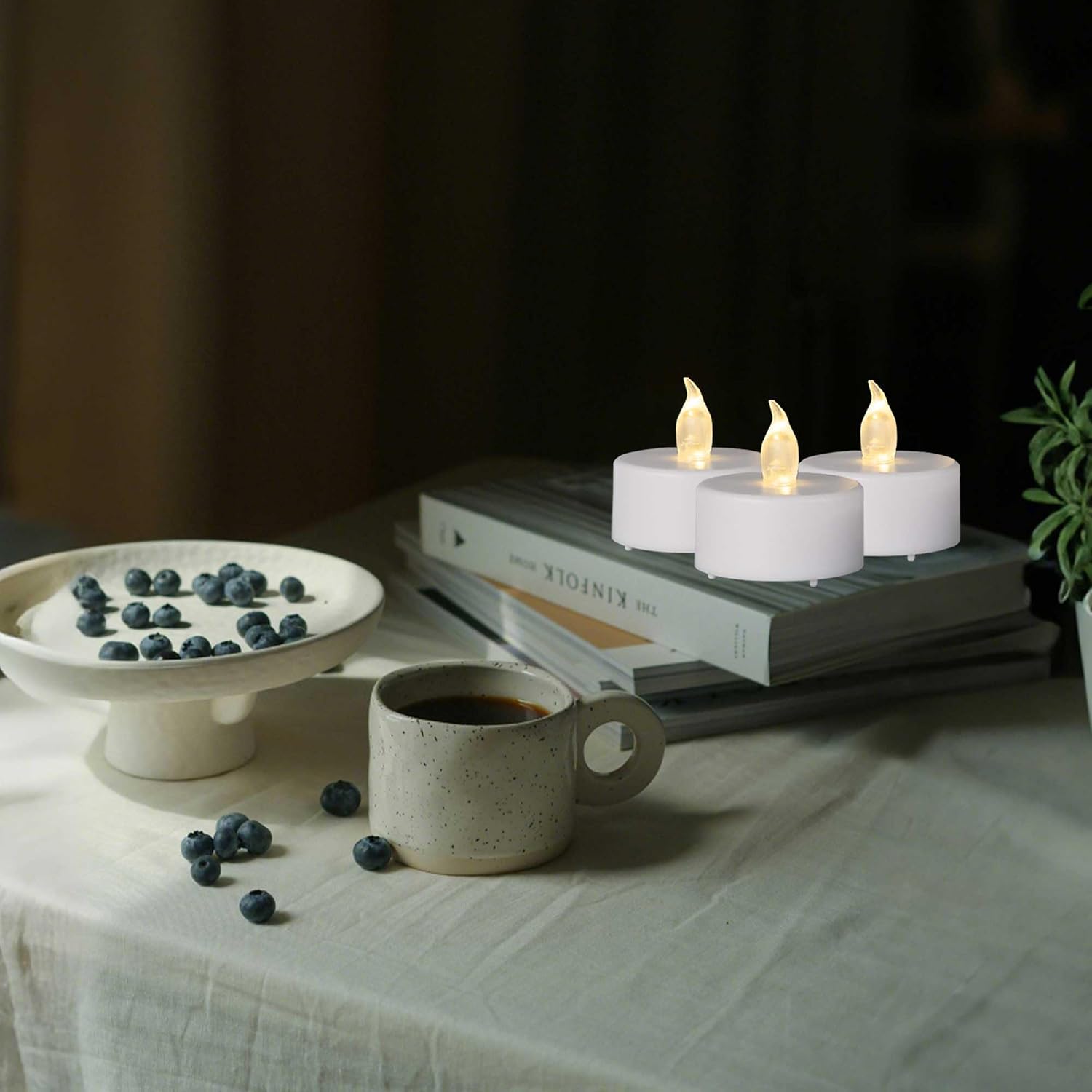 LED Tea Light Flameless Candles with Remote Control Flickering Tealight Long Lasting, Battery Operated with Timer for Halloween Home Decoration Seasonal &Festival Celebration WarmWhite (12pcs)