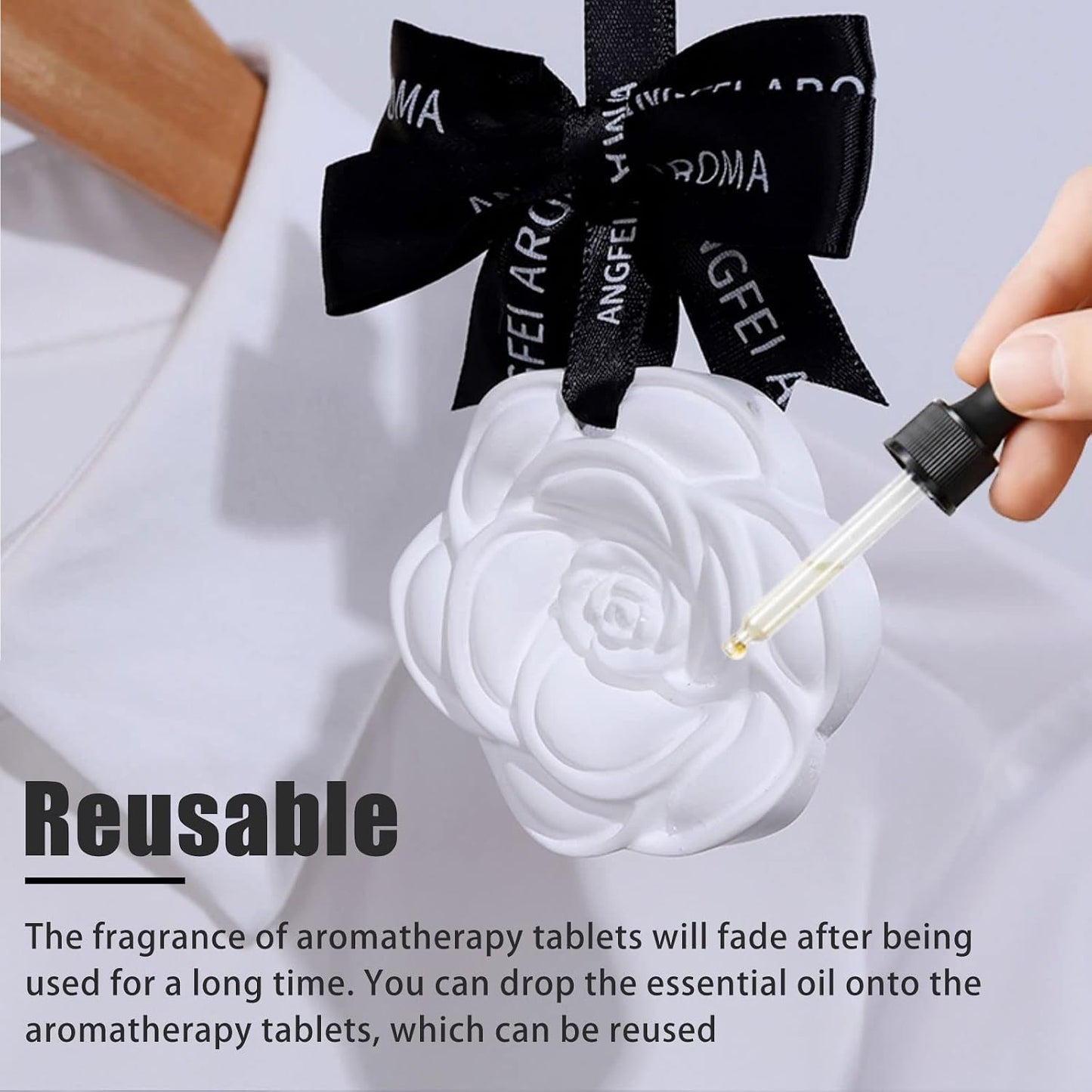 6Pcs Scented Sachet, Fragrance Sachet Wardrobe Air Freshener Hanging Aromatherapy Wax Tablet for Clothes Storage Living Room Drawers Cabinets Bathroom Car Fresh/Clean, Lasting for 120-150 Days