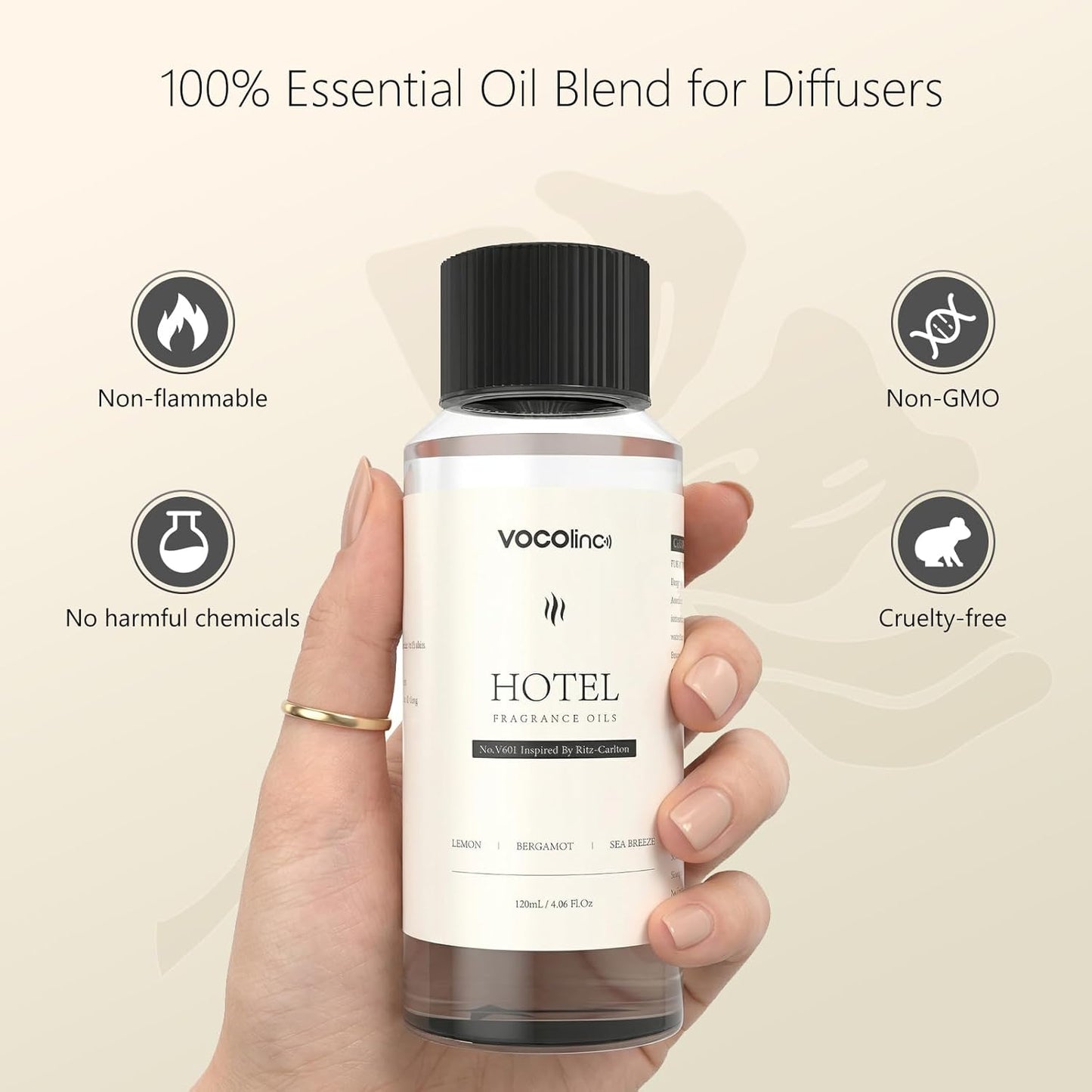 VOCOlinc Hotel Collection Diffuser Oil - My Way - Inspired by Luxury Five Star Hotel Lobby Scent Oil for Waterless Oil Diffusers, Luxurious Scents of Sandalwood, Suede, and Soft Woods (4.06 OZ)