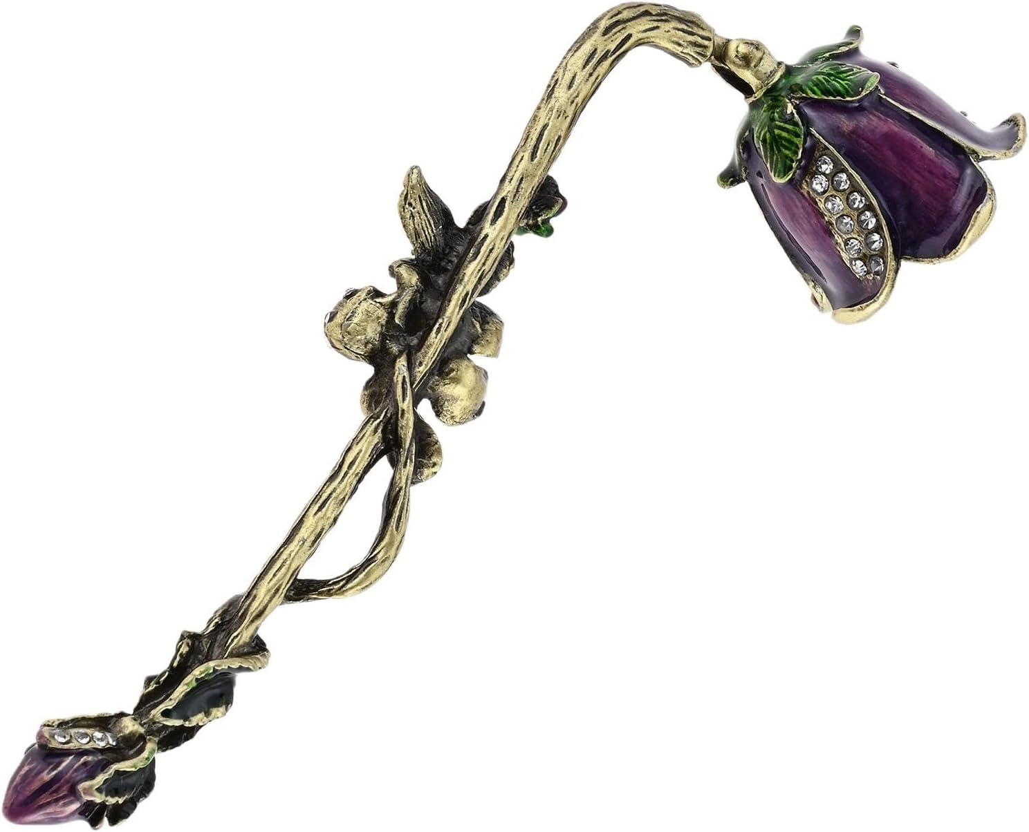 Flower Candle Snuffer Accessory, Vintage Exquisite Candle Extinguisher, Retro Unique Design Candle Extinguisher Flame with Long Handle Putting Out Fire, (Purple)