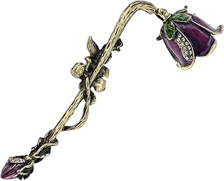 Flower Candle Snuffer Accessory, Vintage Exquisite Candle Extinguisher, Retro Unique Design Candle Extinguisher Flame with Long Handle Putting Out Fire, (Purple)