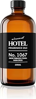 AirScent Hotel Diffuser Oil No. 1067 - Smoky Tobacco Tonka Warm Spices - Premium Fragrance Oil for Ultrasonic and Waterless Diffusers and Crafting - 500 mL, 16.9 fl oz Glass Bottle