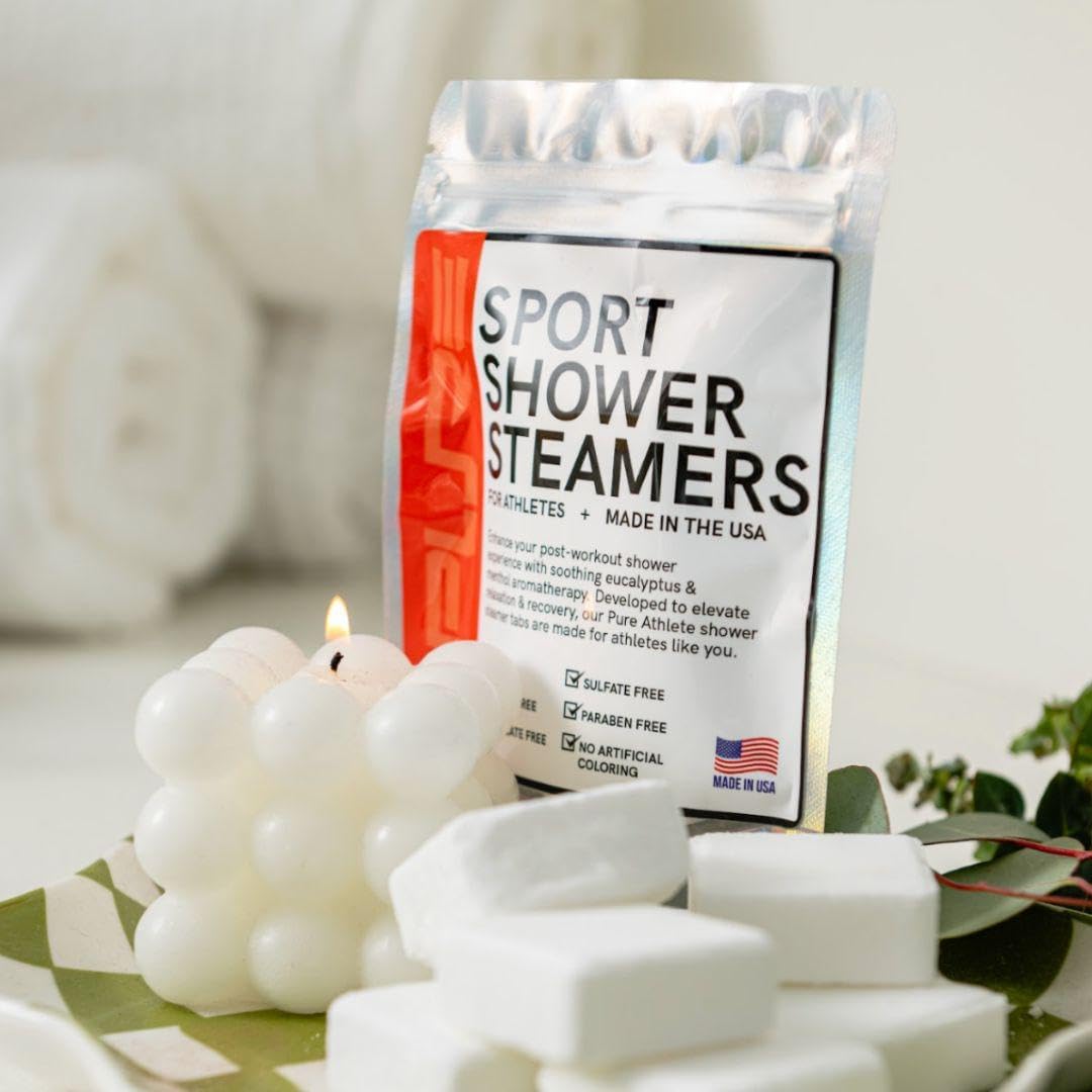 Sport Shower Steamers - USA Made with Natural Lavender Essential Oil, Aromatherapy, Stress and Sinus Relief, Muscle Recovery for Athletes, Best Birthday Presents and Summer Gifts for Runners