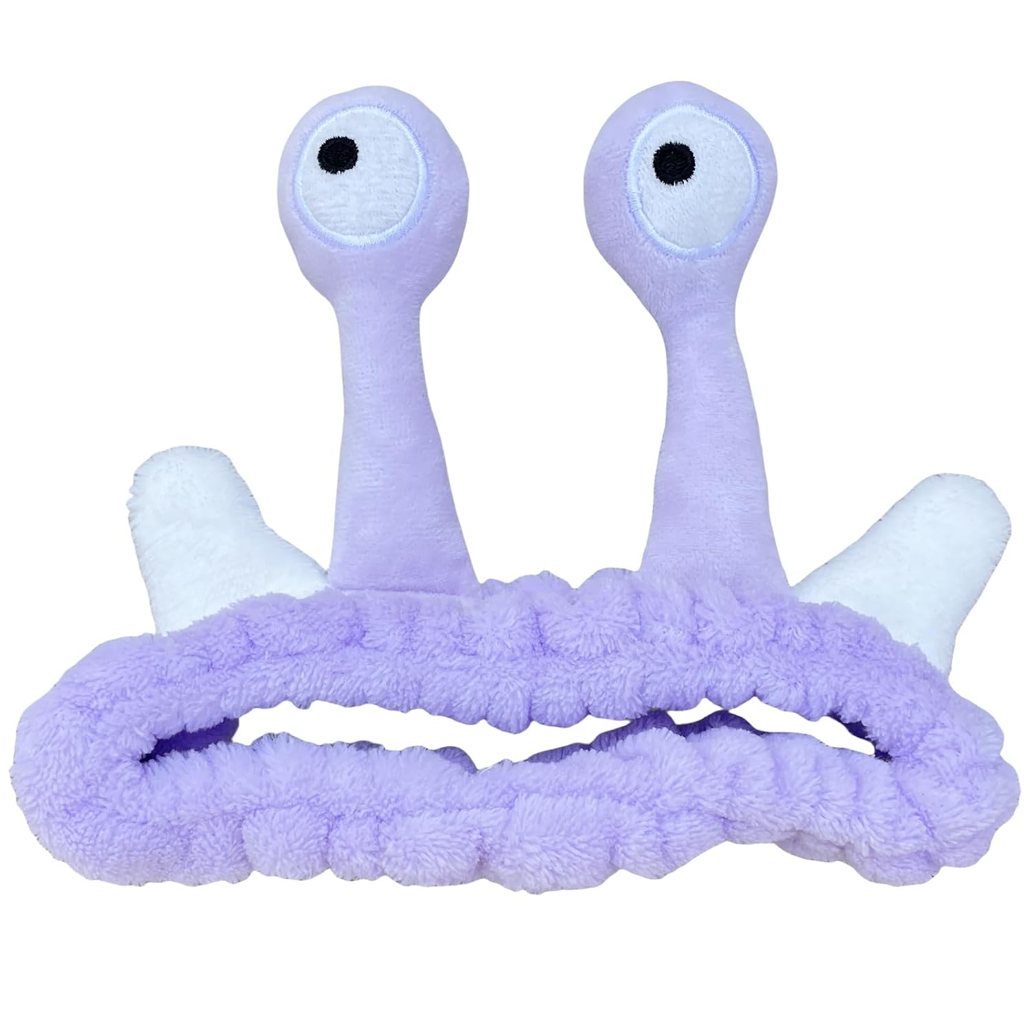 Snail Headband for Women & Girls,Cute Coral Fleece Elastic Spa Headband for Face Wash,Skin Care,and Makeup (Purple)