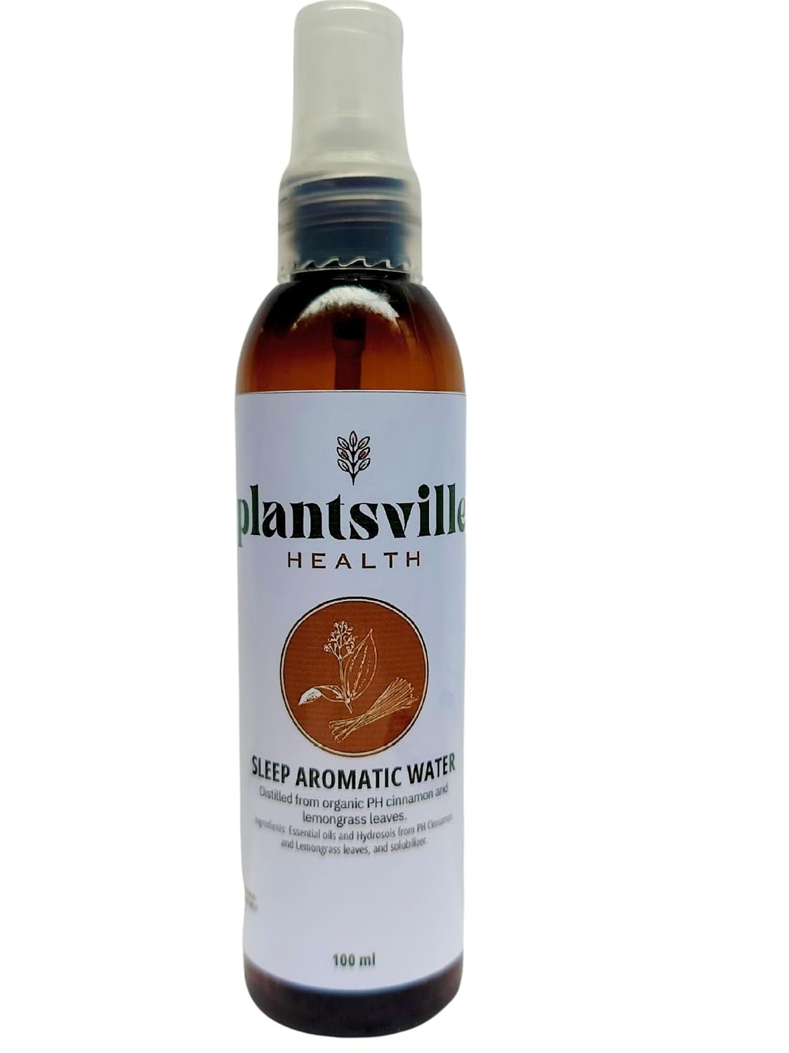Organic Philippine Cinnamon &amp; Lemongrass Sleep Aid Water to sleep better, 100 ml (3.38 US fl oz) x 2 pieces spray bottle, relaxation gifts with Filipino abaca &amp; hablon ribbon.