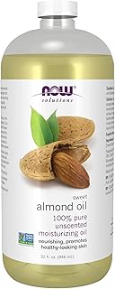NOW Foods Solutions, Sweet Almond Oil, 100% Pure Moisturizing Oil, Promotes Healthy-Looking Skin, Unscented Oil, 32-Ounce