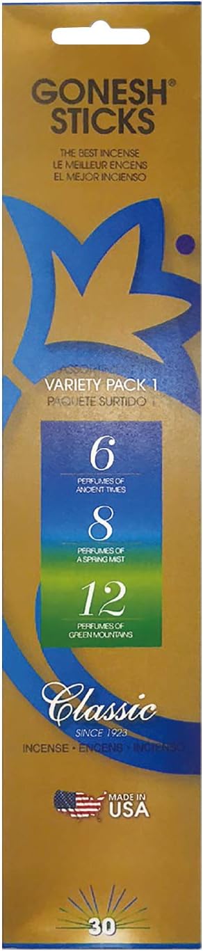 Gonesh GOSTV1 Classic Variety 1 (6,8,12) Incense Sticks