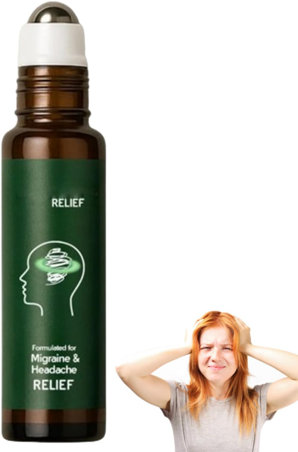 Relief - Migraine Relief Roll-On, Relief Roll-On, Comfort Headache Stick, Fast and Portable (1 Pc)