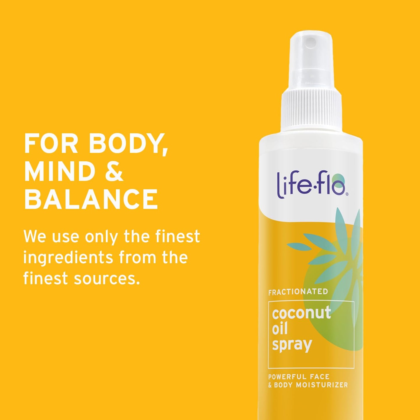 Life-Flo Fractionated Coconut Oil Spray - Liquid Coconut Oil for Skin, Hair and Nails, Lightweight Face Oil, Body Moisturizer, Cuticle Oil, Hypoallergenic, 60-Day Guarantee, Not Tested on Animals, 8oz