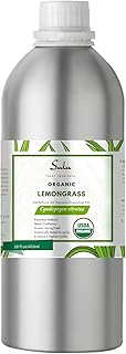 USDA Certified Organic 100% Pure Steam Distilled Essential Oils for Aromatherapy-Skin Care Formulations-All Purpose Household Use- Cruelty Free-Vegan (16 fl.oz, Lemongrass)