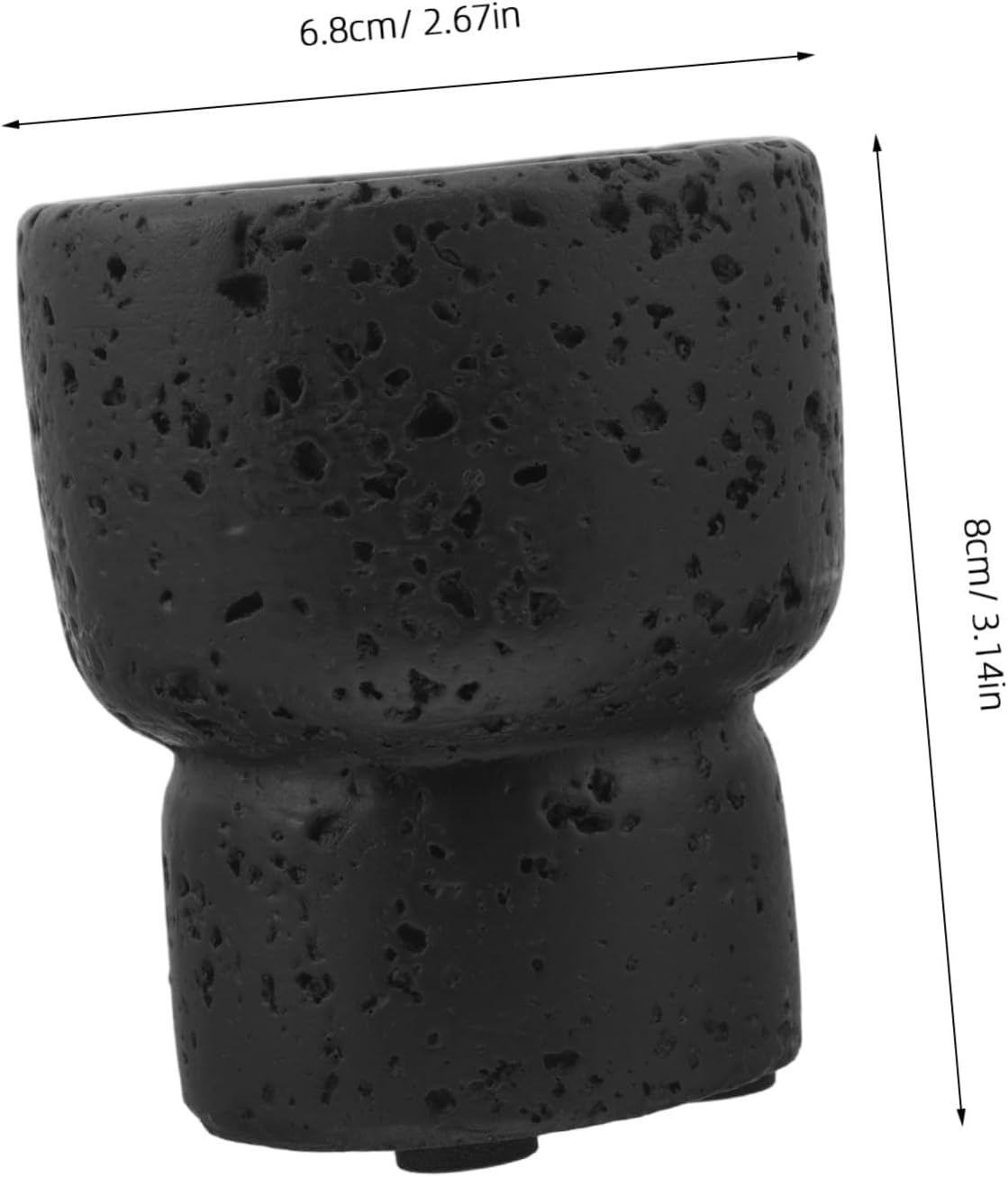 Cement Match Holder Jar for Matchstick Storage and Candle Lighting with Black Rustic Design, Suitable for Fireplace and Kitchen Tasks, Can Store Several Match Boxes an Elegant