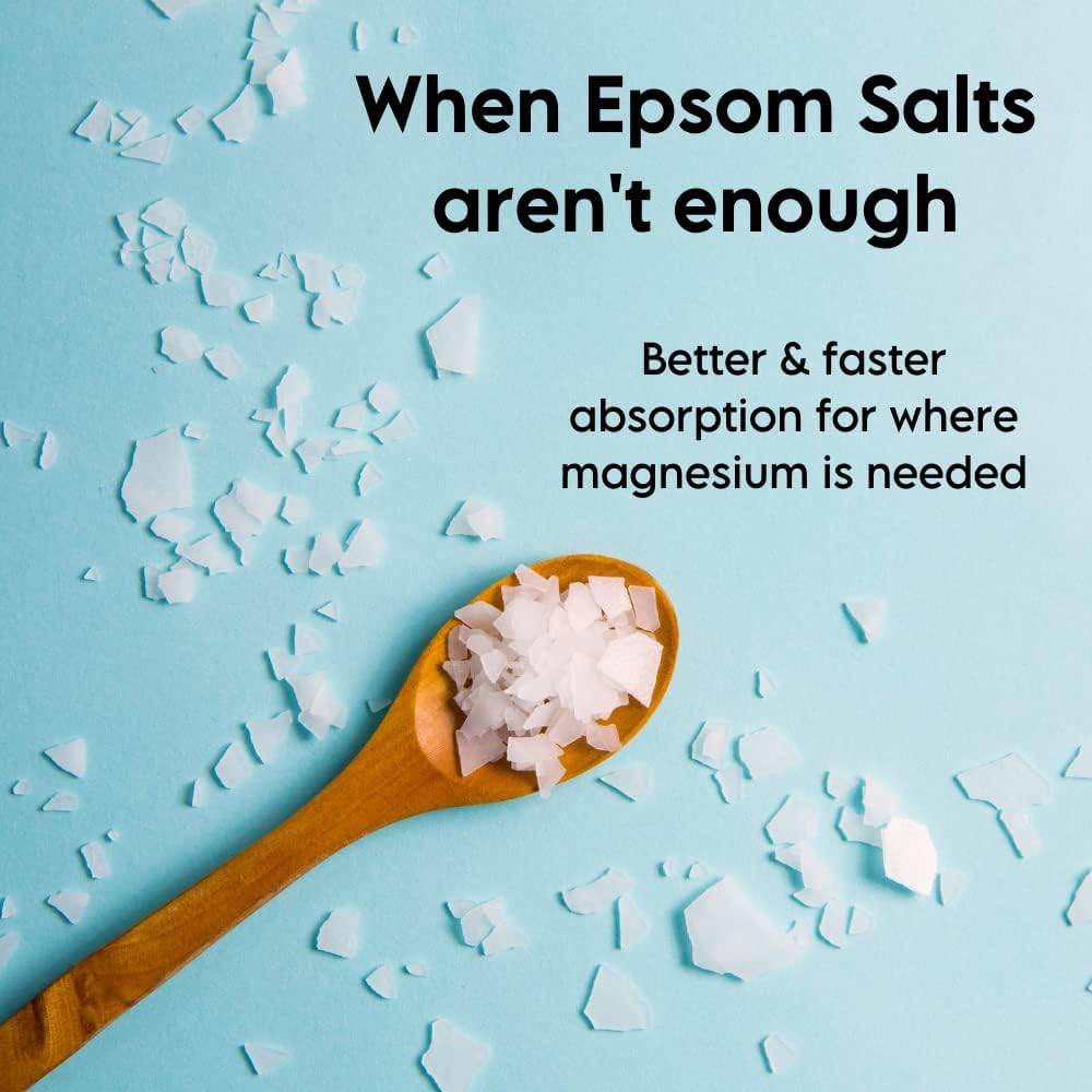 LA SALT CO Deep Sea Minerals Magnesium Bath Flakes, Zechstein Inside, Natural Bathing Alternative to Epsom Salt | Fast Absorbing Body & Foot Bath Soak for Relaxation & Muscle Relief | 1 LB