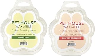 Pet House Fresh Citrus, Ruby Red Grapefruit Scengted Wax Melts - Long-Lasting Plant Based Soy Scented Wax Melts Pet Friendly Pack of 2