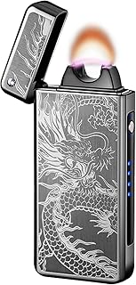 GADATOP Dragon Arc Plasma Flame Lighter - USB Rechargeable Windproof Electric Lighter for Candle (Black)
