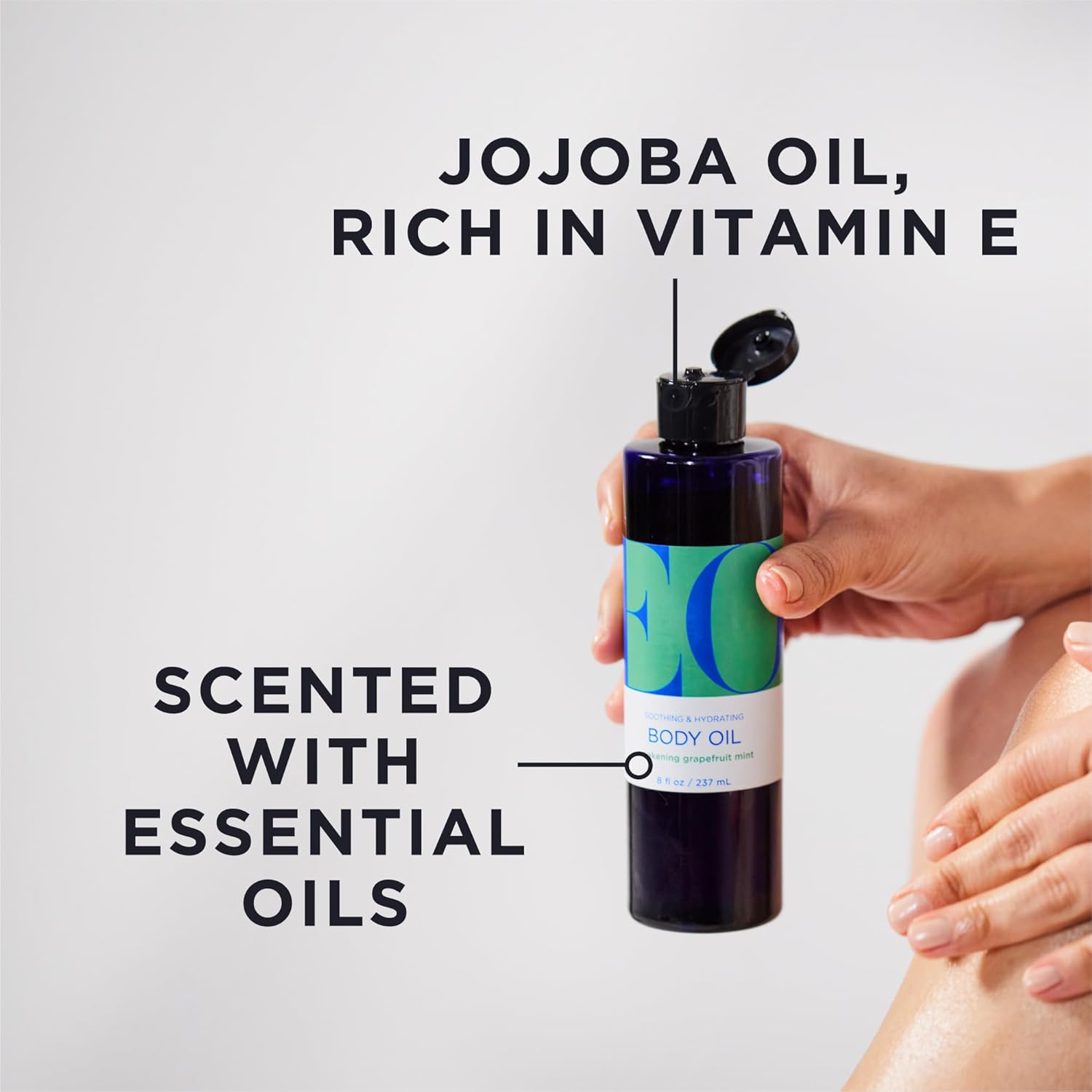 EO Body Oil, 8 Ounce (Pack of 2), Grapfruit Mint, Certified CCOF and made with Essential Oils for Men and Women for Massage and Moisture
