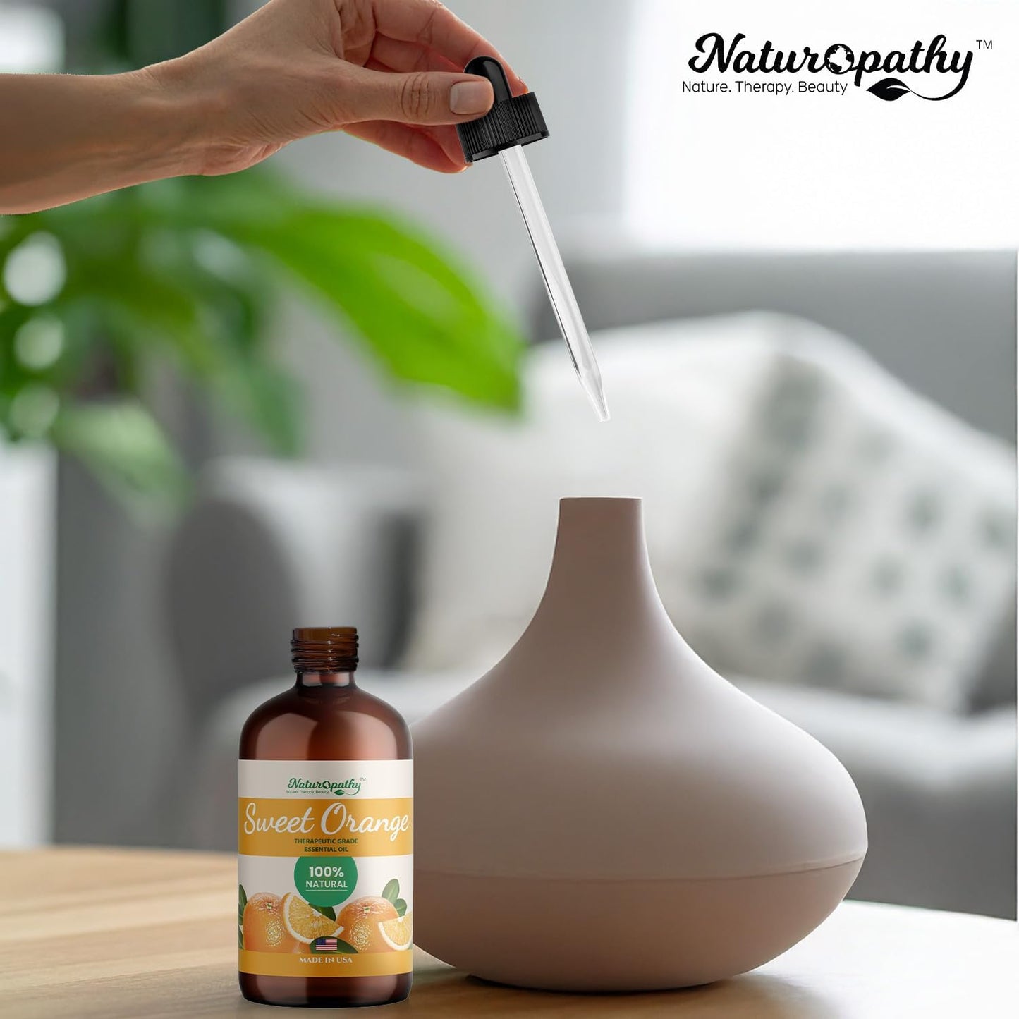 Naturopathy Sweet Orange Essential Oil Therapeutic Grade Premium Quality Oil with Glass Dropper - Huge 4 fl. Oz - Perfect for Aromatherapy and Relaxation