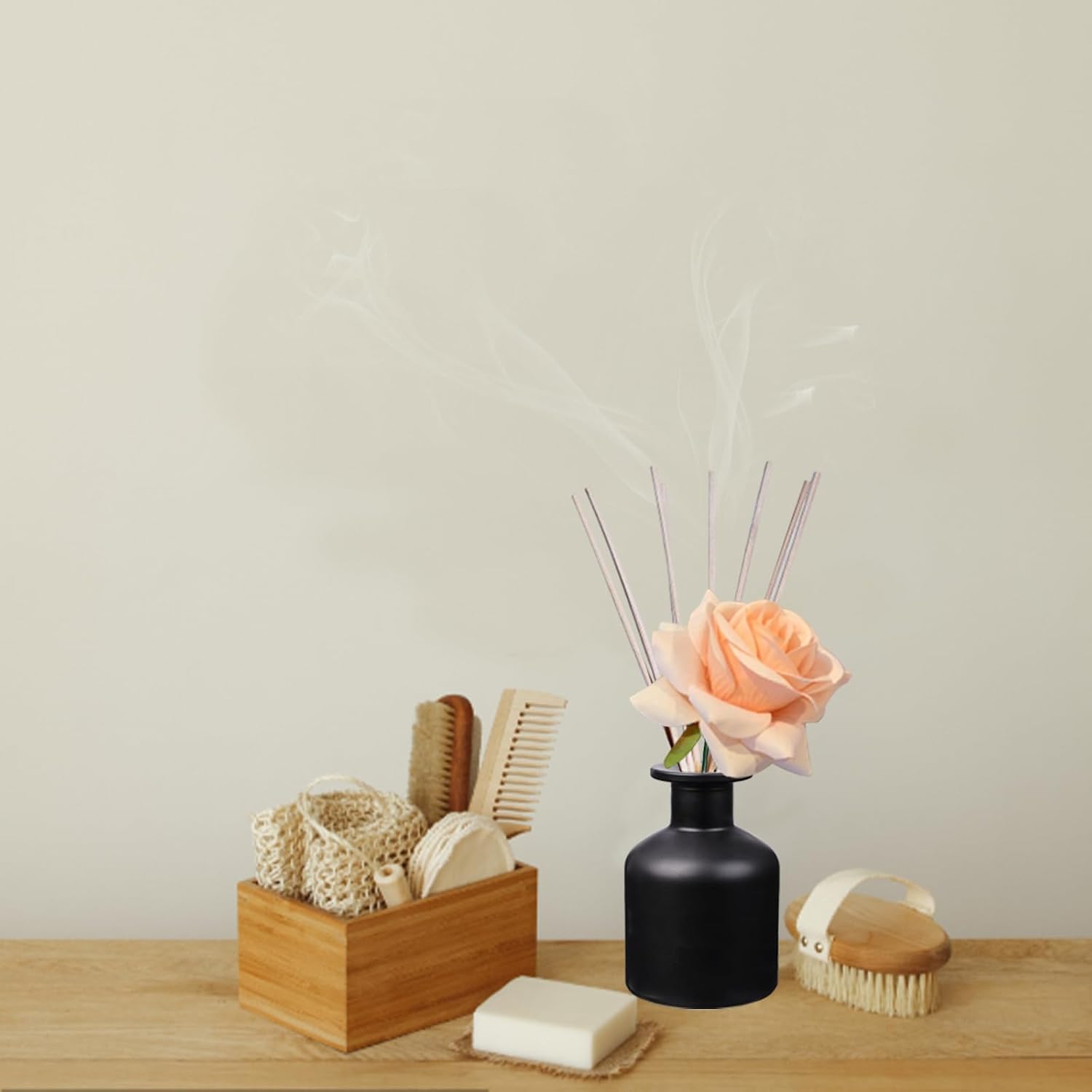 HOSSIAN 50PCS Reed Diffuser Sticks-7.87inch Natural Rattan Diffuser Reeds-Primary Color Reed Diffuser Refill