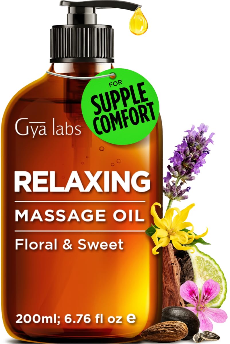 Gya Labs Relaxing Massage Oil - 6.76 Fl Oz - Massage Oil For Deep Relaxation And Daily Wellness - Fast-Absorbing And