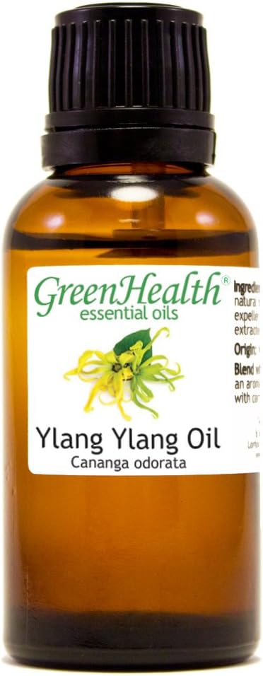 GreenHealth Ylang Ylang - 1 fl oz (30 ml) Glass Bottle with Euro Dropper - 100% Pure Essential Oil