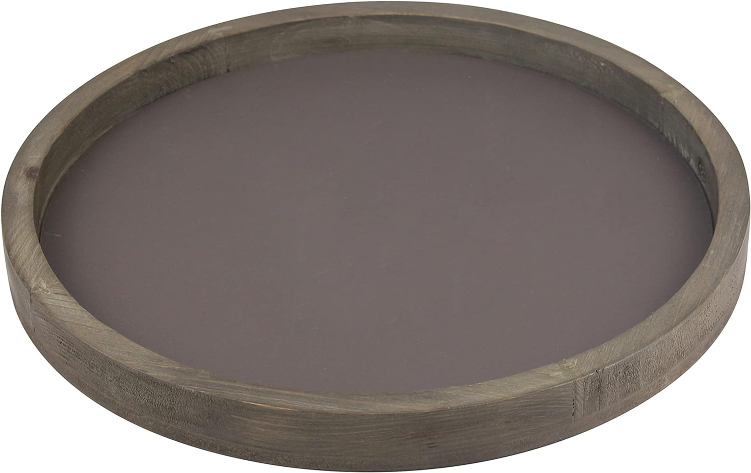 Stonebriar Large 11.8" Decorative Rustic Farmhouse Worn Natural Wood and Metal Tray