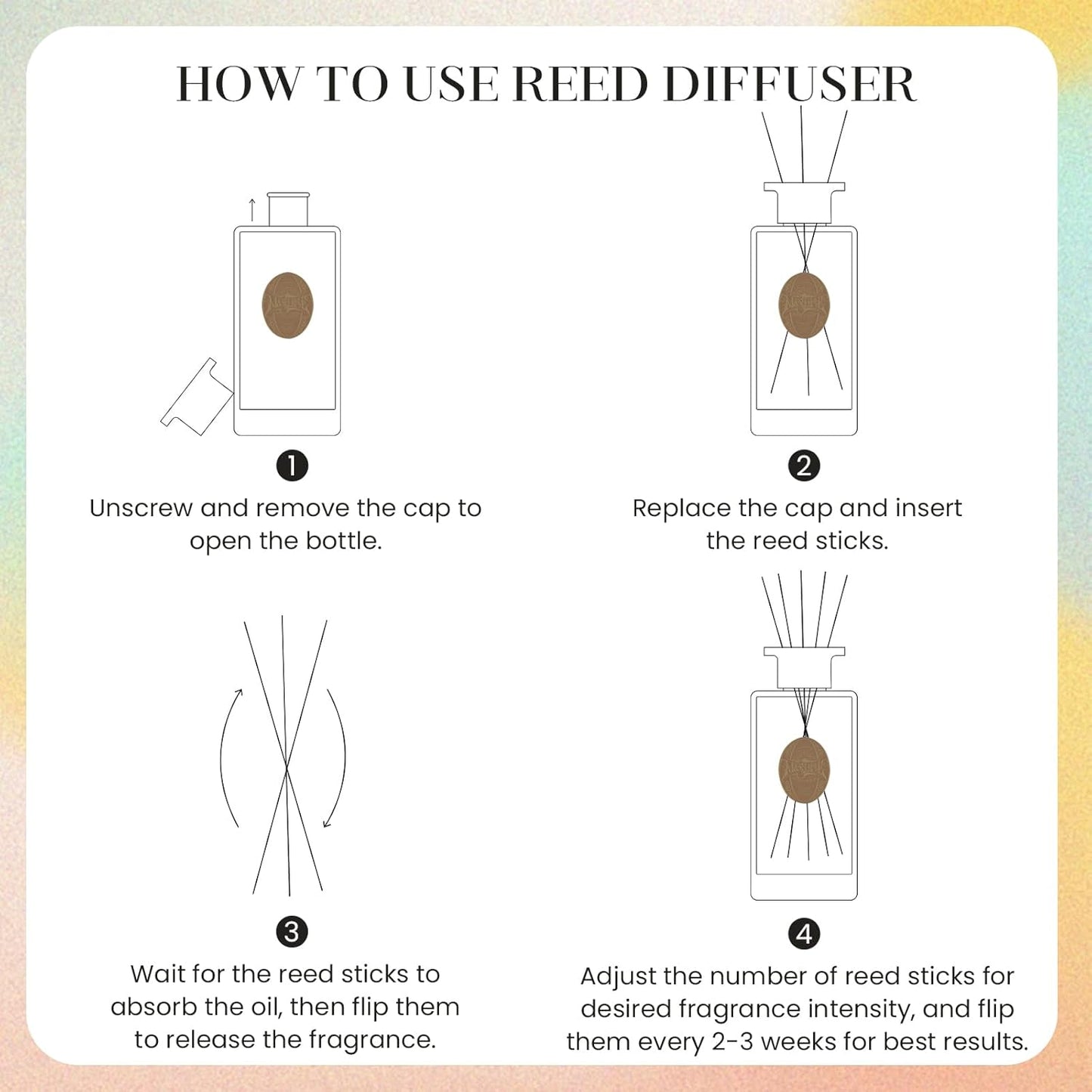 M&SENSE 6.3 oz Large Reed Diffuser Set | Tobacco Teakwood Scent Oil Diffuser with Sticks | Hotel Collection Non-Toxic Essential Oil |for Bedroom Bathroom Living Room