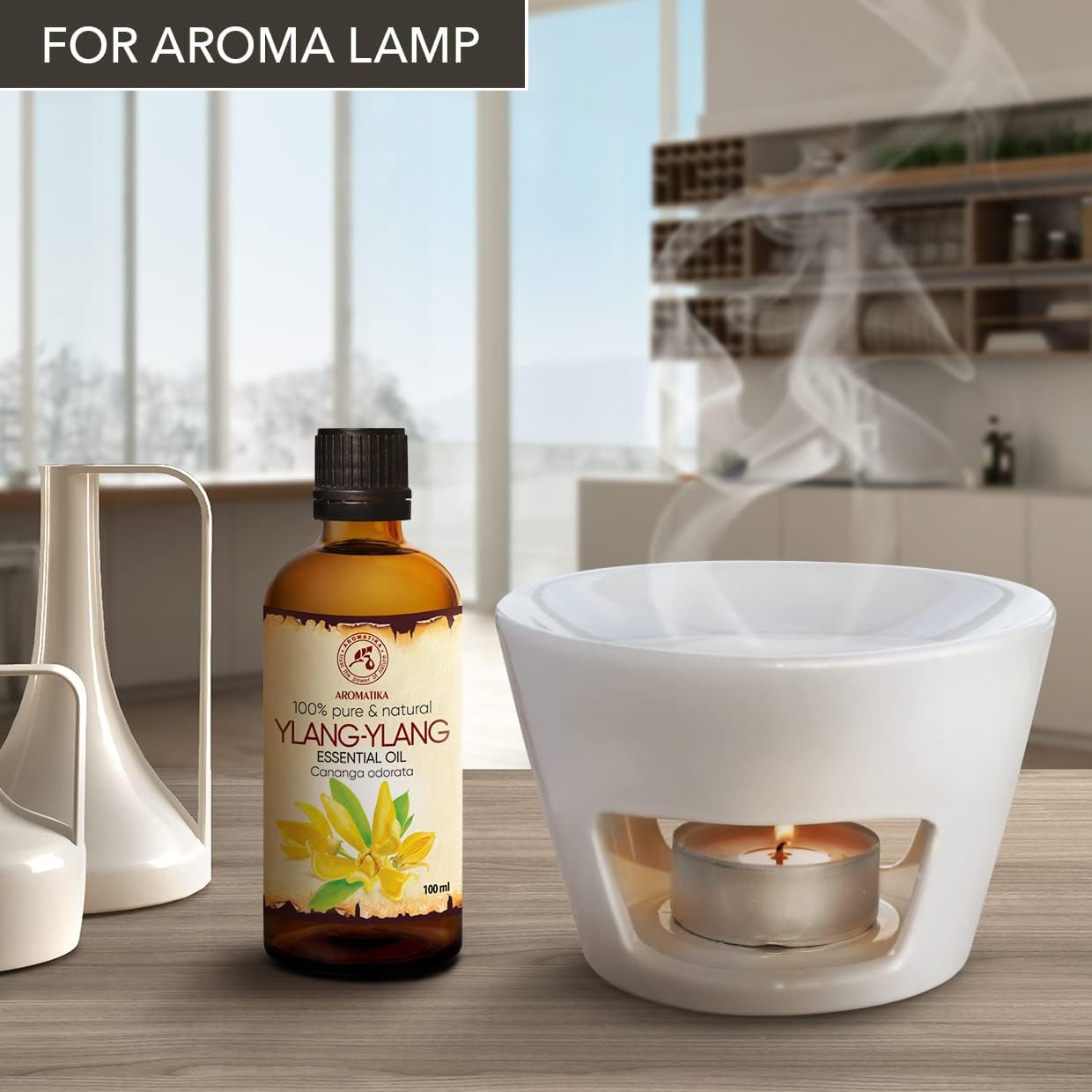 Ylang Ylang Essential Oil 3.4 Fl Oz - Cananga Odorata - Aromatherapy Essential Oils - 100% Pure Oil for - Skin & Hair Care - Oil Diffusers - Humidifier - Good Mood - Relaxation Gift for Women