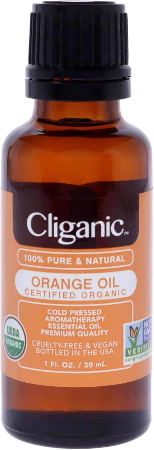Cliganic Organic Sweet Orange Essential Oil, 1oz - 100% Pure Natural for Aromatherapy Diffuser | Non-GMO Verified (Packaging May Vary)