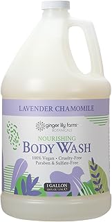 Ginger Lily Farms Botanicals Nourishing Body Wash, 100% Vegan & Cruelty-Free, Bath & Shower Gel for Men and Women, Lavender Chamomile Scent, 1 Gallon Refill (128 fl oz)