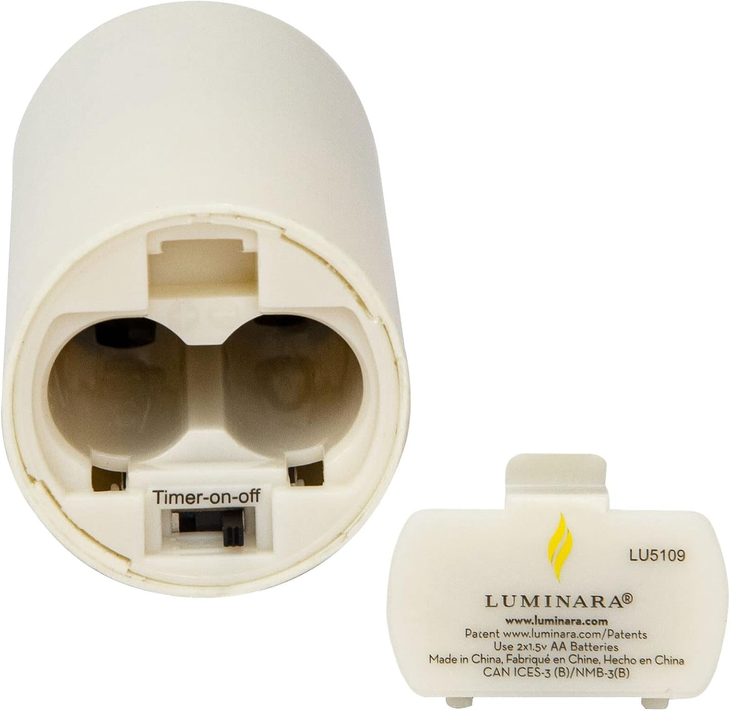 Luminara Realistic Artificial Moving Flame Votive Candle - Set of 2 - Moving Flame LED Battery Operated Lights for Christmas, Halloween - Remote Ready - Remote Sold Separately - Ivory - 1.5" x 4"
