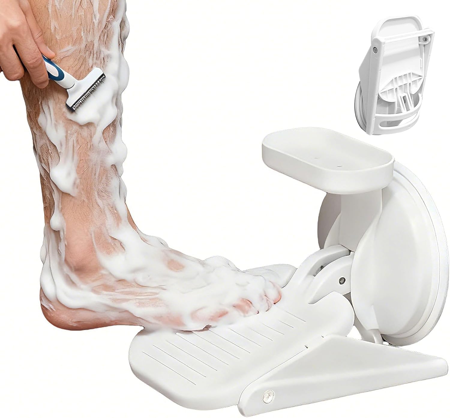 Shower Stool for Shaving Legs,Bath Foot Rest for Wall Showers Small Stand for Inside with Powerful Suction Cup