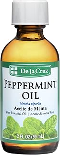 De La Cruz Pure Peppermint Essential Oil, Steam-Distilled, Bottled in USA (2 Ounces)