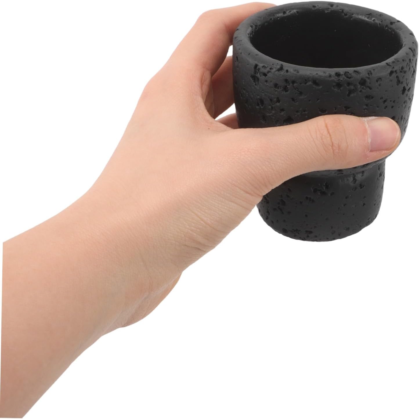 Cement Match Holder Jar for Matchstick Storage and Candle Lighting with Black Rustic Design, Suitable for Fireplace and Kitchen Tasks, Can Store Several Match Boxes an Elegant
