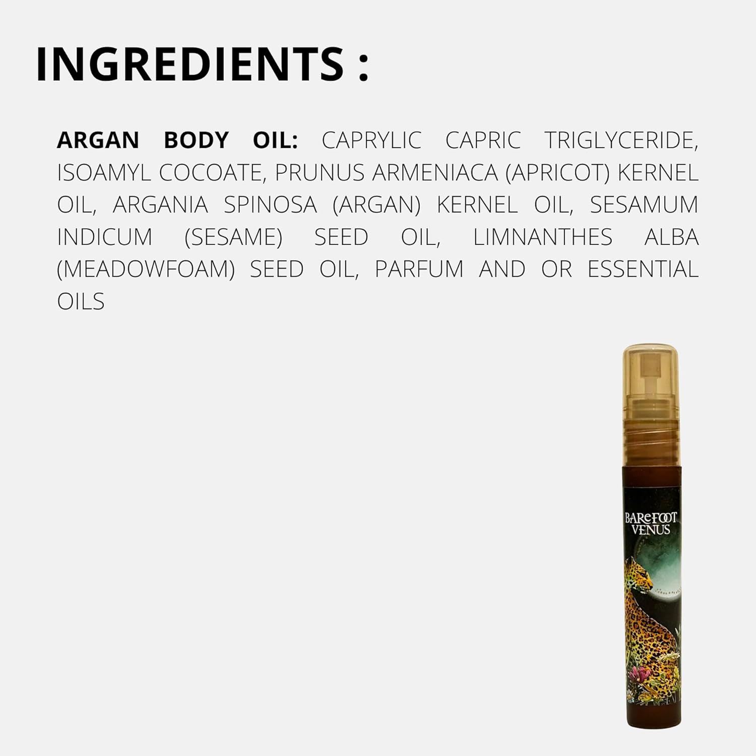 Barefoot Venus Travel Size Mini Argan Body Oil - 8 Milliliters (Midnight Muse)