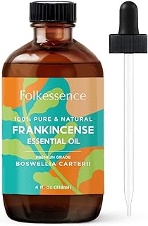 Folkulture Frankincense Essential Oil Organic | 4 Fl Oz - 100% Pure, Natural Frankincense Oil | Essential Oil for Skin | Premium Grade with Glass Dropper for Aromatherapy