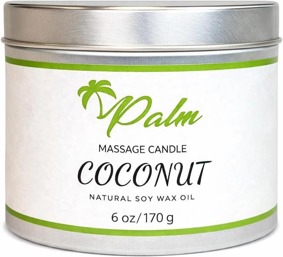 Palm Massage Oil Candle, Coconut Oil Natural Soy Wax 6 Oz