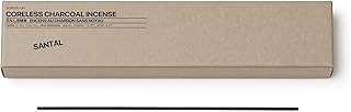 sesneslabs Santal Coreless Pure Incense Sticks, Artisan-Crafted Niche Scent, Exclusive Low-Smoke Bamboo Charcoal Formula, Clean-Burning, 1-Hour Burn Time, 20 Sticks