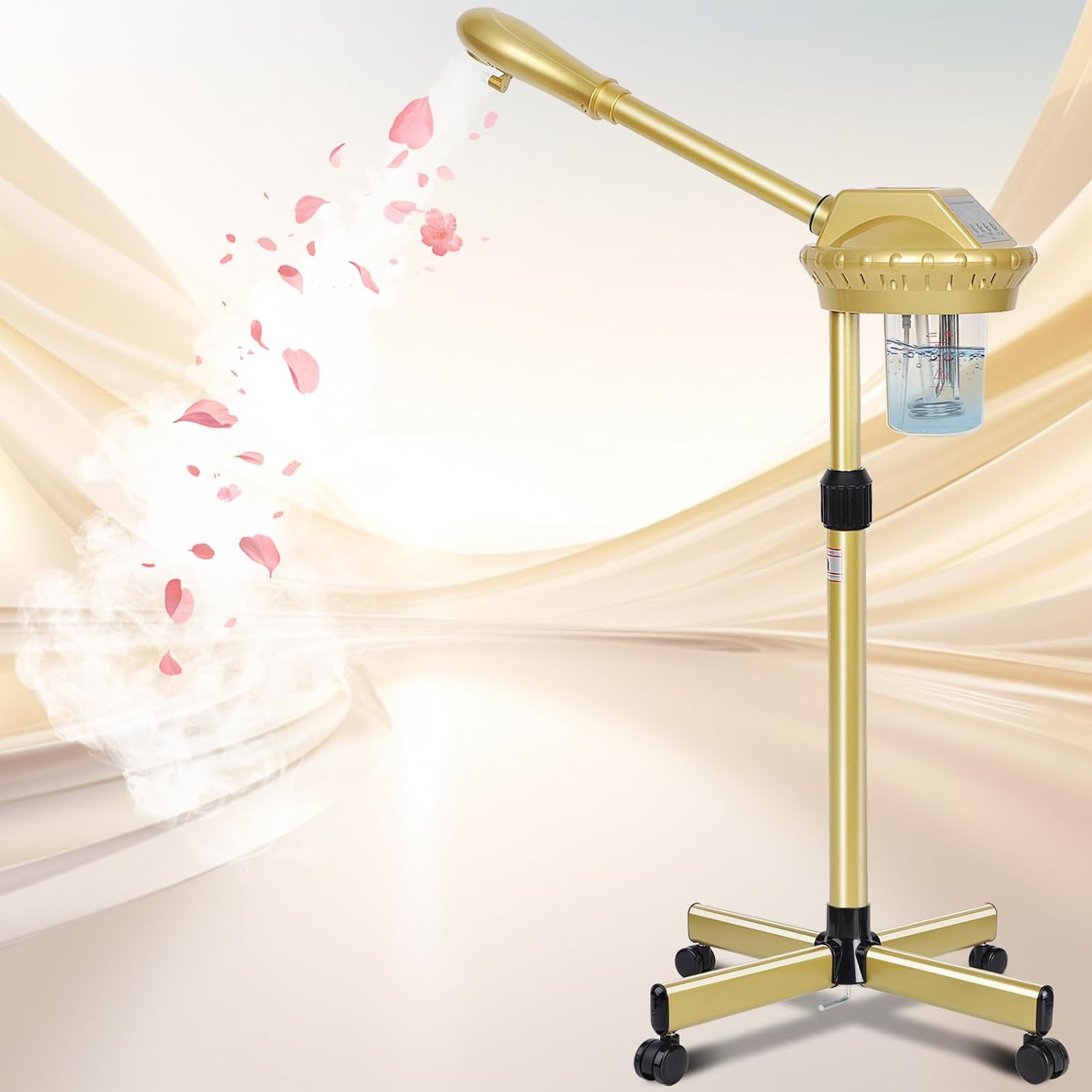 Facial Steamer, Professional Facial Steamer for Estheticians, Hot Mist & Timer Function, Ozone Face Steamer on Wheels for Spa, Salon and at Home Use